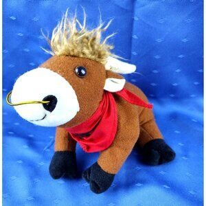 Bull Plush Earnhardt Auto Center 7 In Steer Red Bandanna Western Animal Toy